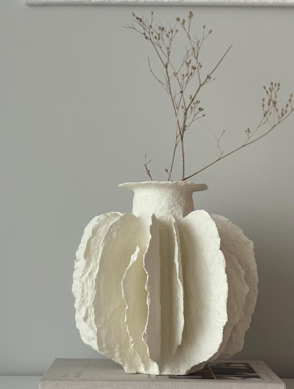 Geometric Nordic Style Wooden Vase | Parametric Decor, Abstract Parabolic Art, Wedding Gift, Housewarming Gift