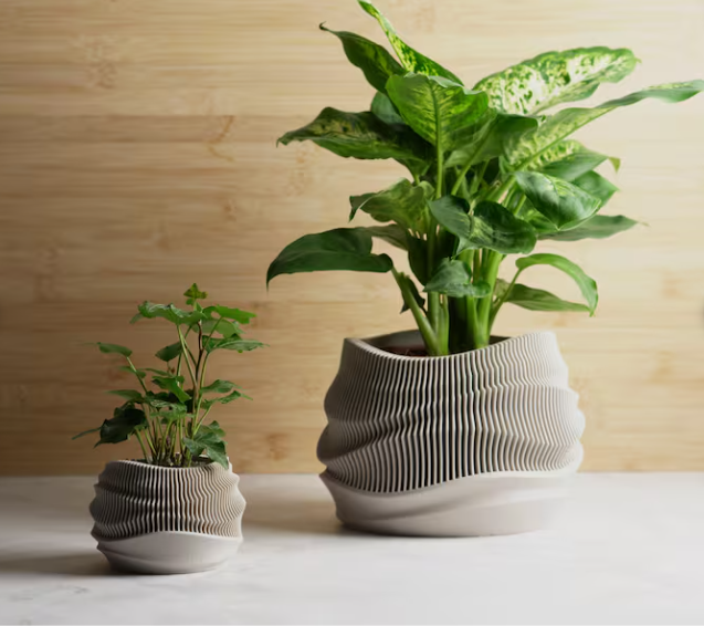 Kura-Pot Curvy | Minimalistic & Elegant Indoor Planter Pot | With Hidden Drainage Windows | Great Gift for Plant Lover!