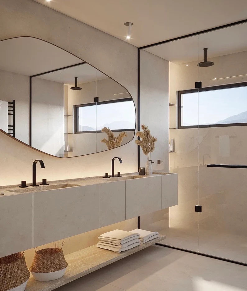 **Biga Asymmetrical Wall Mirror – Irregular Custom Design for Modern Home & Bathroom Decor**