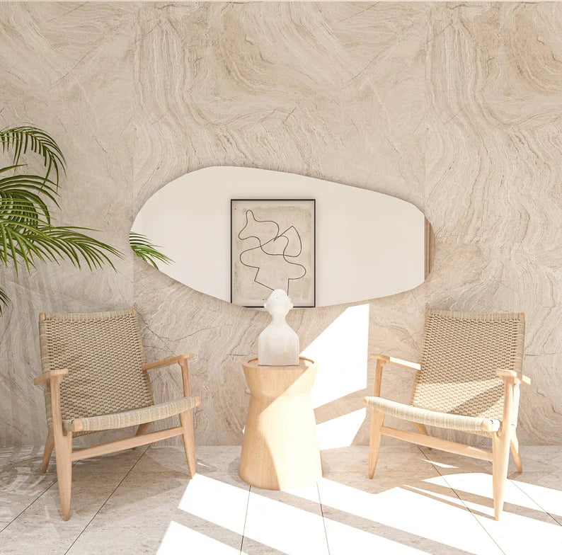 **Biga Asymmetrical Wall Mirror – Irregular Custom Design for Modern Home & Bathroom Decor**