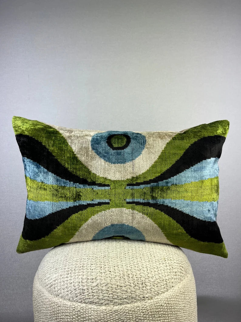 velvet ikat cushion | velvet pillow | ikat pillow | ikat cushion