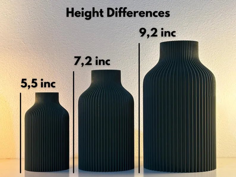 Unique Geometric Wavy Vase | Modern & Minimalist 3D Printed Decor Vase for Dried Flowers | Gift for Home