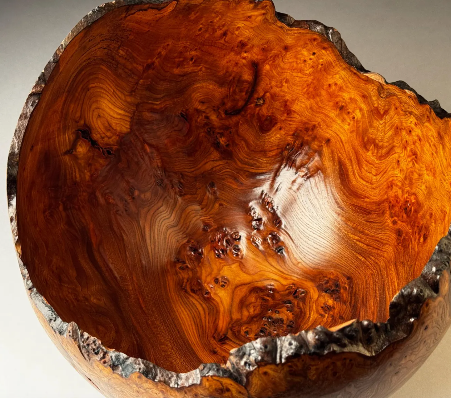 Live Edge Burr Elm Bowl - 12 x 10 Inches