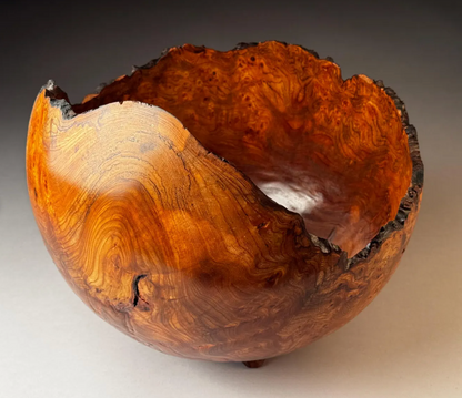 Live Edge Burr Elm Bowl - 12 x 10 Inches