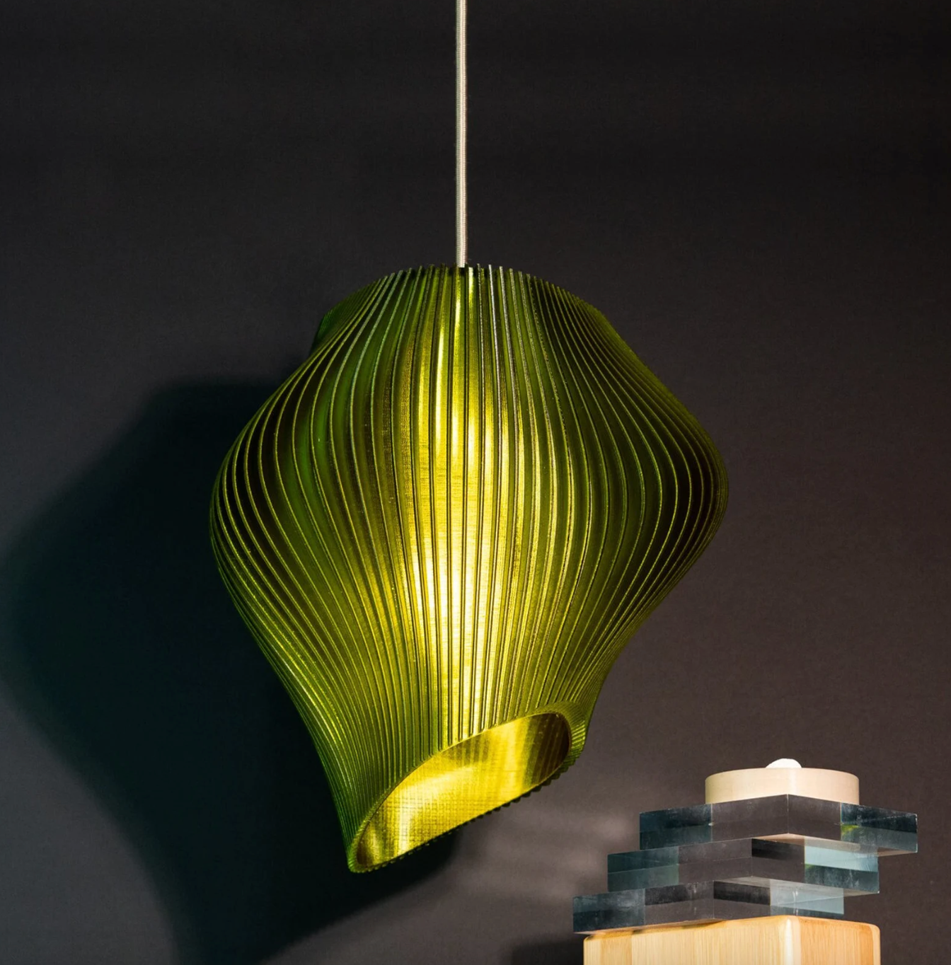 Green Wave Pendant Light – Stylish Lampshade for Ceiling, Kitchen, and Home Lighting | Modern Pendant Lamp Fixture