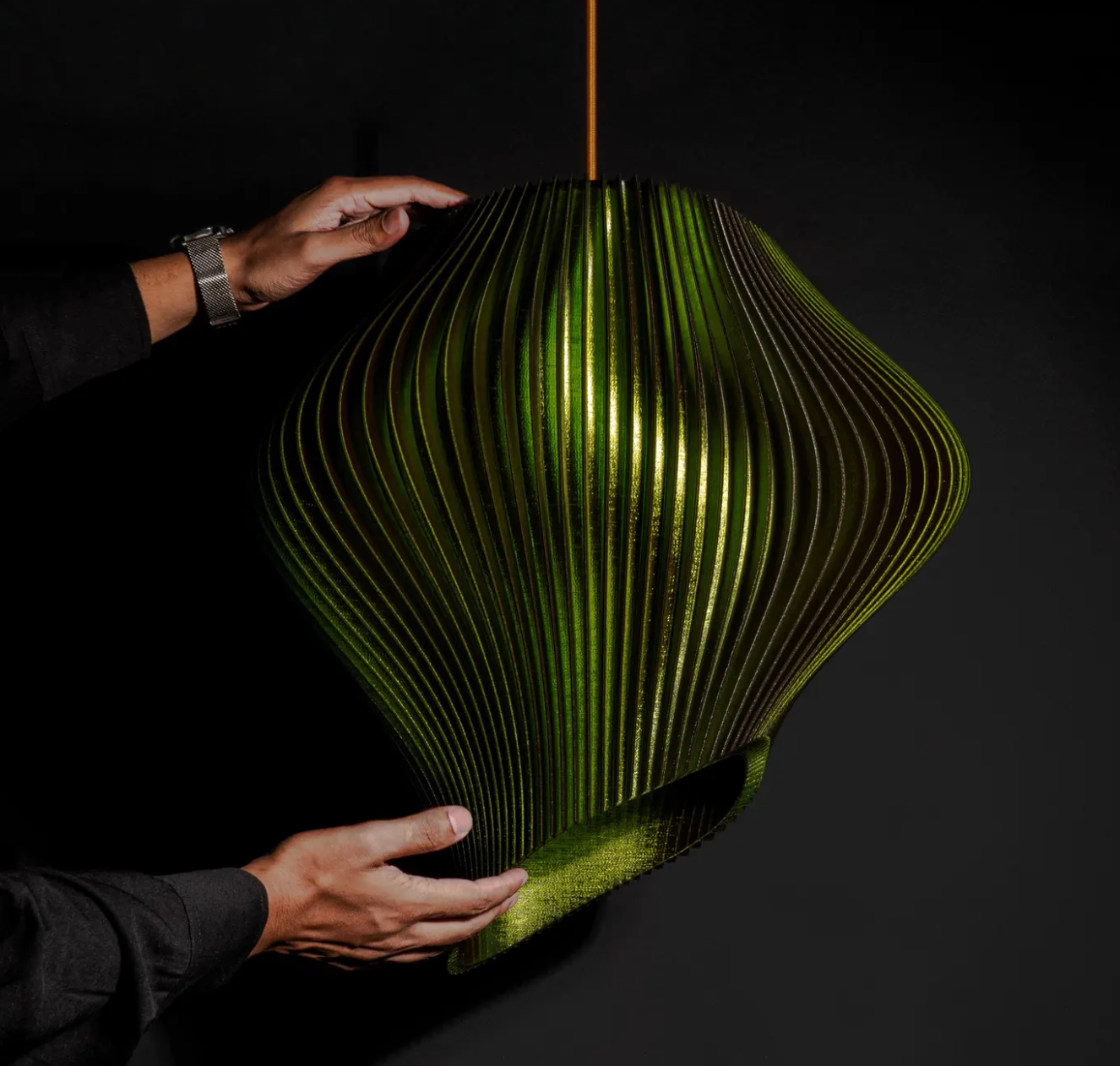 Green Wave Pendant Light – Stylish Lampshade for Ceiling, Kitchen, and Home Lighting | Modern Pendant Lamp Fixture