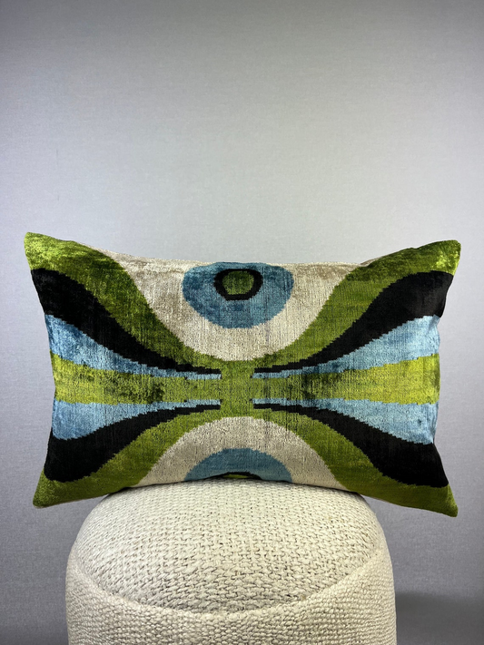velvet ikat cushion | velvet pillow | ikat pillow | ikat cushion