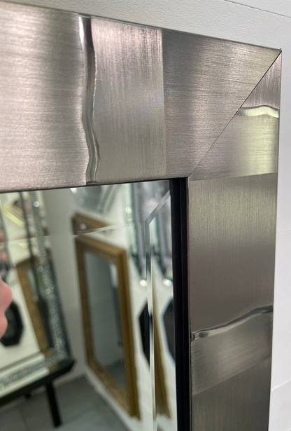 **Silver Pewter Gunmetal Large Framed Mirror – Multiple Sizes Available | Stunning Decorative Mirrors**