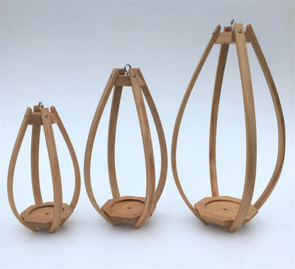 Steam Bent Oak Hanging Planter - Ceiling Mounte