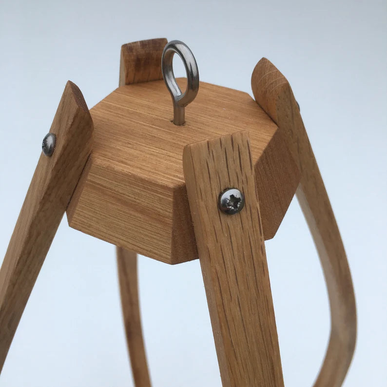 Steam Bent Oak Hanging Planter - Ceiling Mounte