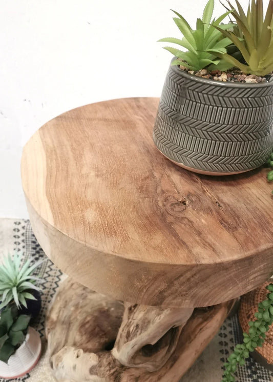 Natural Teak Root Stool / Side-table