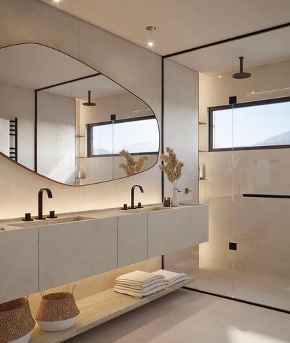 **Biga Asymmetrical Wall Mirror – Irregular Custom Design for Modern Home & Bathroom Decor**