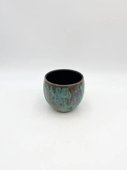 Loren ceramic Plant pot, hand made, glazed, blue turquoise ceramic plant pot, D28cm, D17cm,