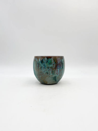 Loren ceramic Plant pot, hand made, glazed, blue turquoise ceramic plant pot, D28cm, D17cm,