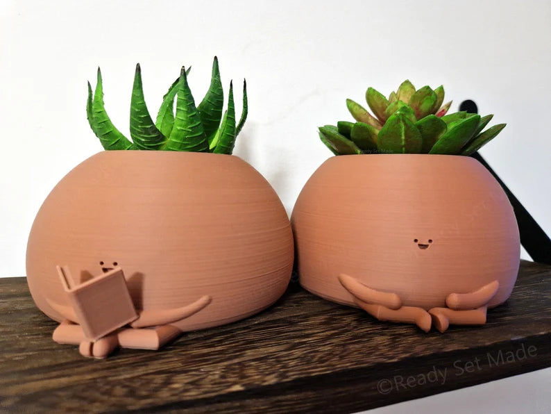 Sitting Pot | Cute Plant Pot | Plant Pot | Sitting Planter | Cute Planter | Planter Character | Indoor Planter | Cactus Planter | Succulent