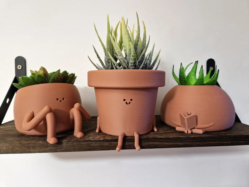 Sitting Pot | Cute Plant Pot | Plant Pot | Sitting Planter | Cute Planter | Planter Character | Indoor Planter | Cactus Planter | Succulent