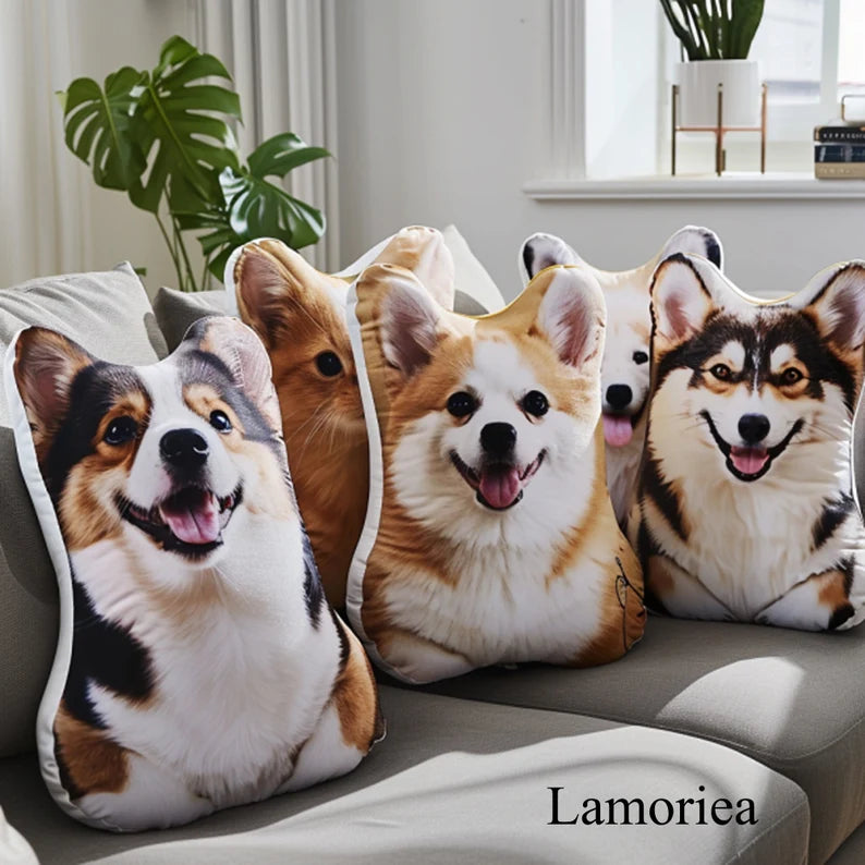 **Personalized Pet Shaped Pillow – 3D Photo Pillow | Custom Pet Portrait | Cat Lover Gift | Pet Memorial Keepsake**