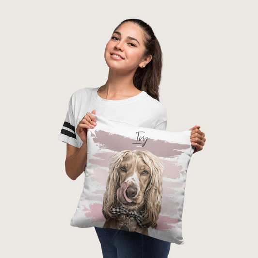 Custom Pet Pillow | Personalised Pet Portrait | Pet memorial gift | Gifts for Dog Lovers & Pet Loss | Pet portrait painting – 4 art styles
