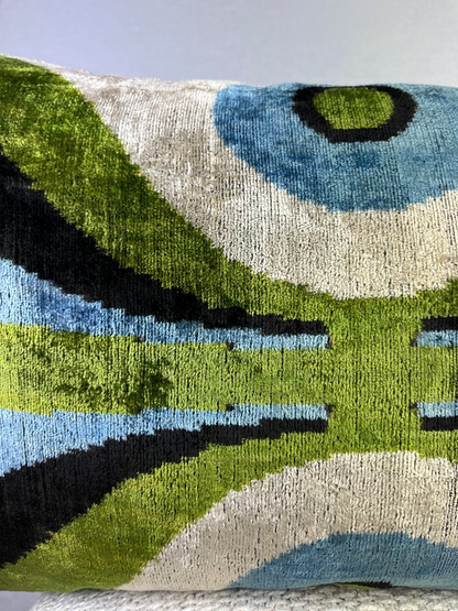 velvet ikat cushion | velvet pillow | ikat pillow | ikat cushion