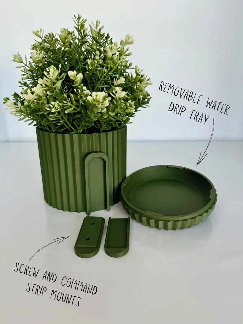 Modern Minimalist Wall-Mounted Planter – Indoor Decor with Hidden Drip Tray