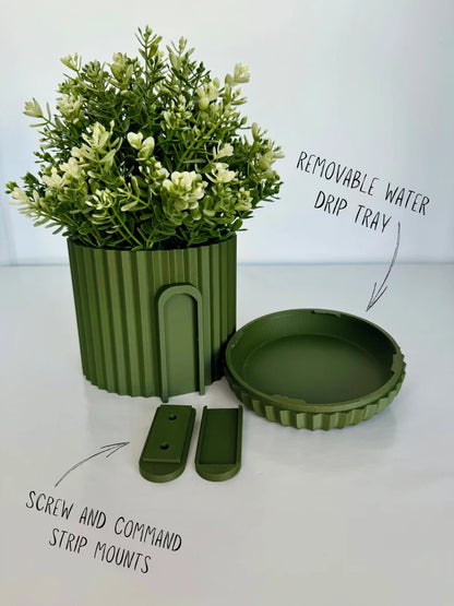 Modern Minimalist Wall-Mounted Planter – Indoor Decor with Hidden Drip Tray
