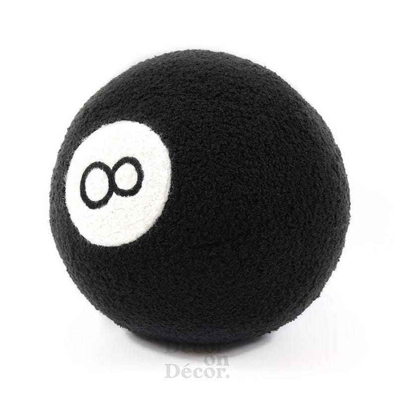 The Original 8 Ball Cushion Sphere Magic Decorative Basket Ball Bedroom Handmade Pillow Black Number Eight Tufted Round Snooker Edgy Gift