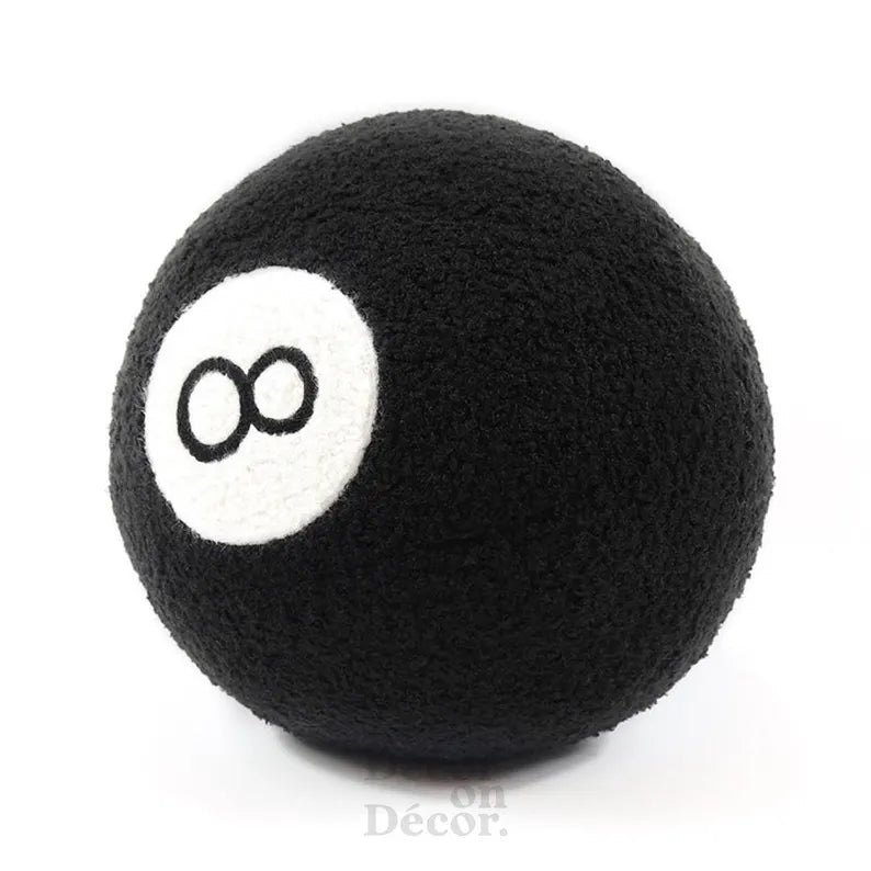 **The Original 8 Ball Cushion – Handmade Round Pillow | Magic Decorative Sphere | Black Tufted Snooker or Basketball Gift**