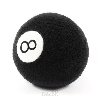 **The Original 8 Ball Cushion – Handmade Round Pillow | Magic Decorative Sphere | Black Tufted Snooker or Basketball Gift**