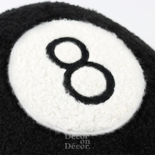 The Original 8 Ball Cushion Sphere Magic Decorative Basket Ball Bedroom Handmade Pillow Black Number Eight Tufted Round Snooker Edgy Gift