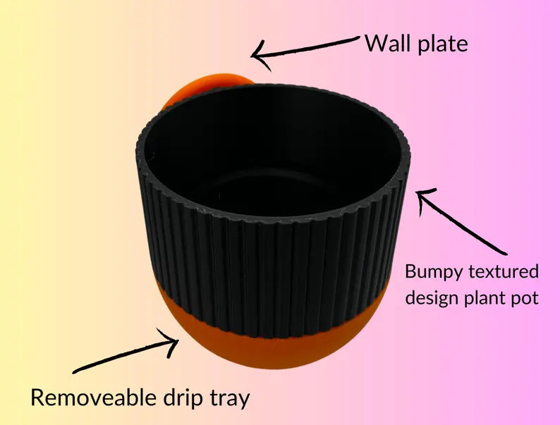 Stylish Wall-Mounted Plant Pot with Removable Drip Tray - Perfect for Home Decor
