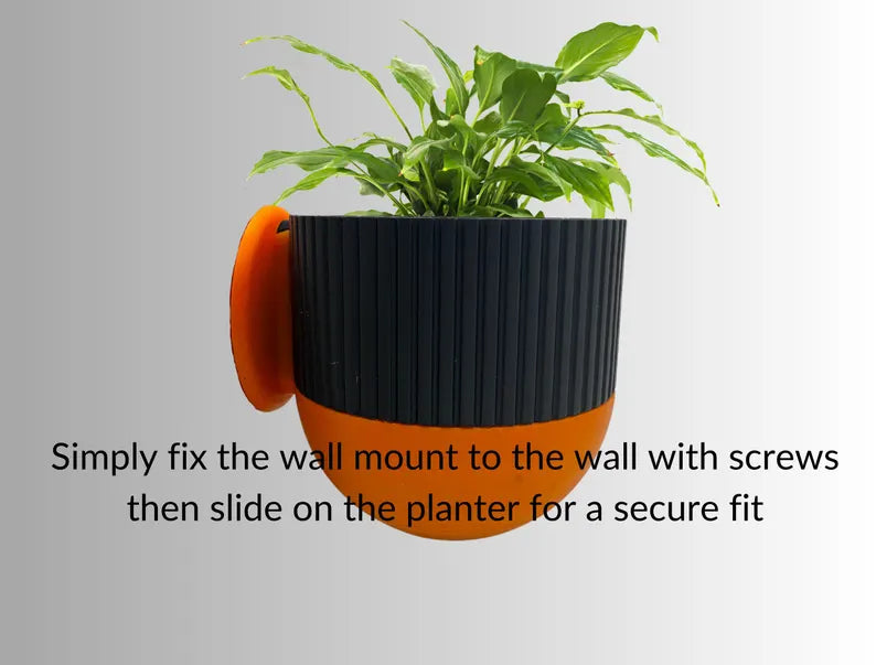 Stylish Wall-Mounted Plant Pot with Removable Drip Tray - Perfect for Home Decor
