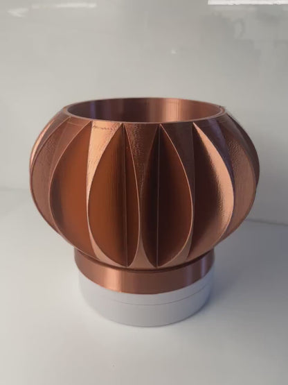 The Keri Green Plant Pot with Drainage and stand : Unique Home Decor, planter , 3D printed, gift